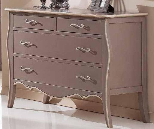 Como' 4 cassetti tortora anticato con profili avorio misure l.116 p.54 h.91 (1479) - Mobili 2G