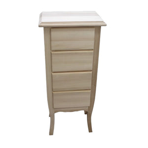 Cassettiera 4 cassetti in legno arte povera laccato bianco opaco l.38 x p.25 h.86 (3035) - Mobili 2G