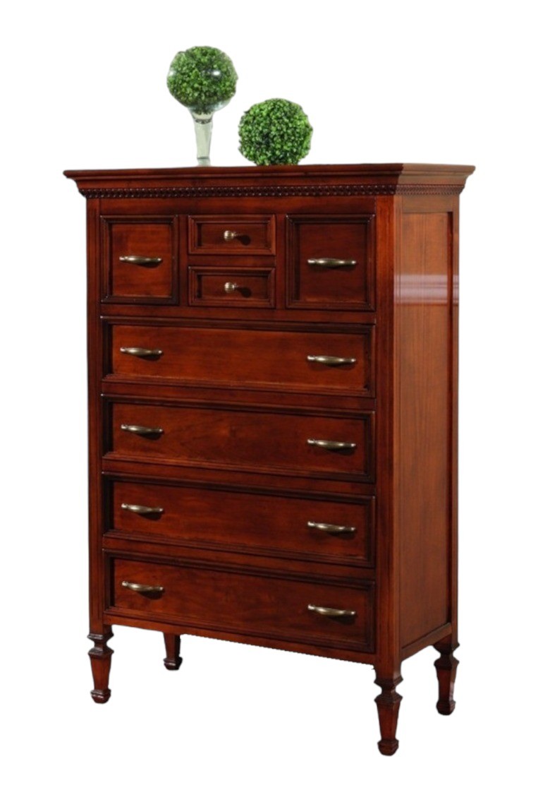 Cassettiera 8 cassetti legno intaglio finitura bassano 90x42x129