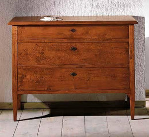 Como 3 cassetti in legno massello arte povera misure l.123 p.56 h.92 (809) - Mobili 2G
