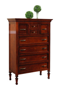 Cassettiera 8 cassetti legno intaglio finitura bassano 90x42x129