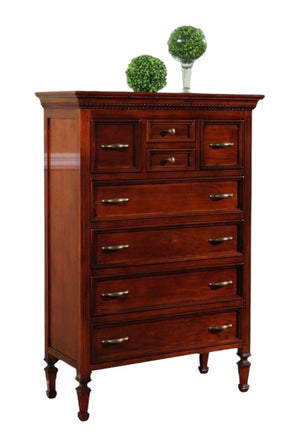 Cassettiera 8 cassetti legno intaglio finitura bassano 90x42x129