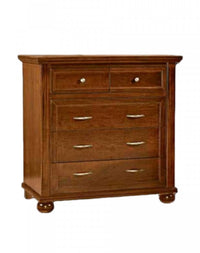 Cassettiera 5 cassetti arte povera in legno tinta noce