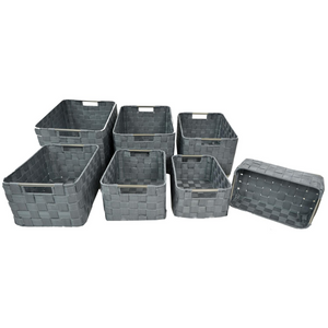 Cassetto poliestere 1-7 grigio con manicimetallo cm 38x28h21