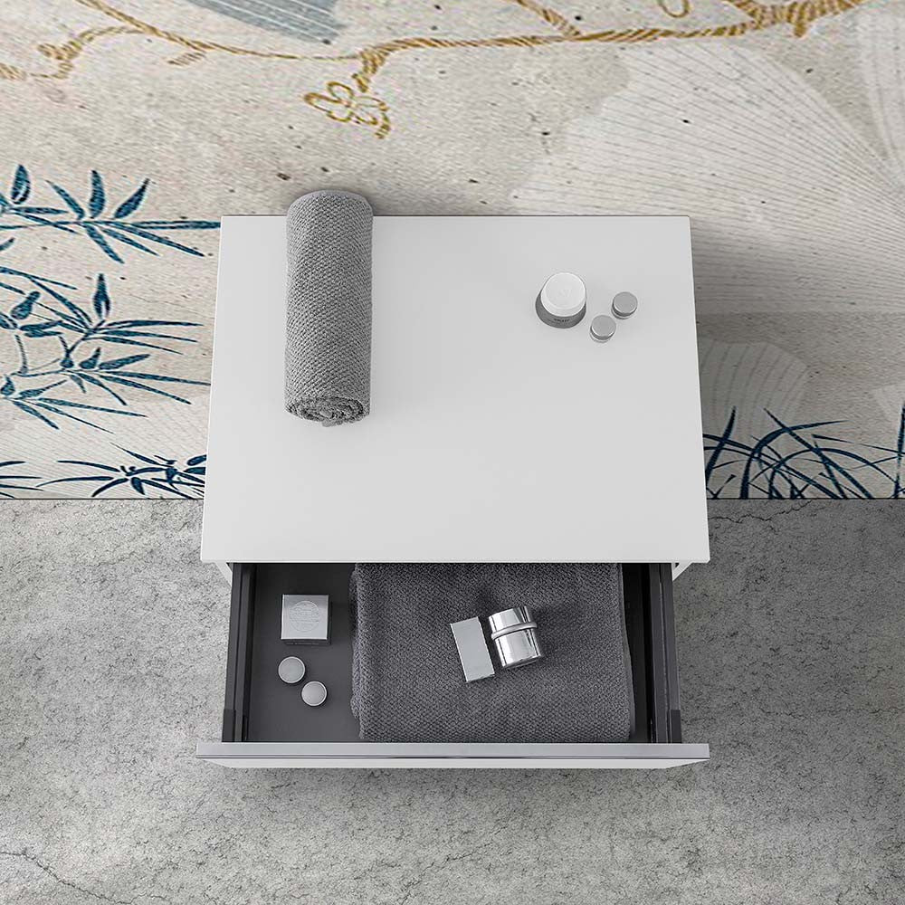 Cassettone sospeso bagno 60 cm bianco lucido Iside 