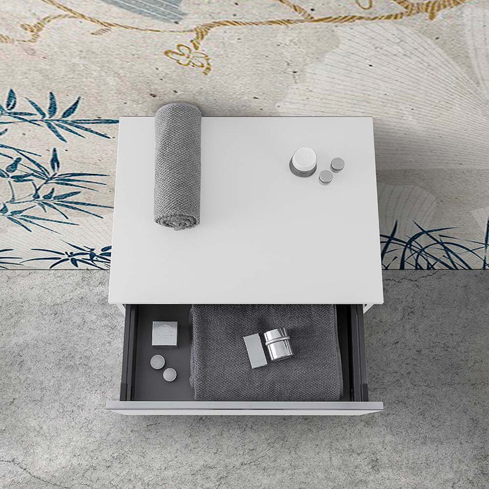 Cassettone sospeso bagno 60 cm bianco lucido Iside 