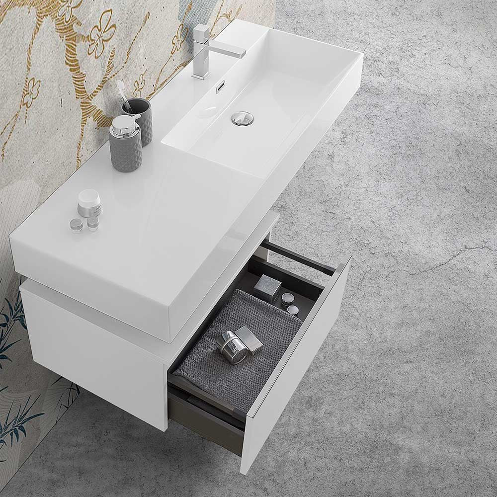 Cassettone sospeso bagno 60 cm bianco lucido Iside 