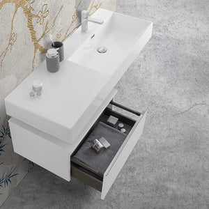 Cassettone sospeso bagno 60 cm bianco lucido Iside 