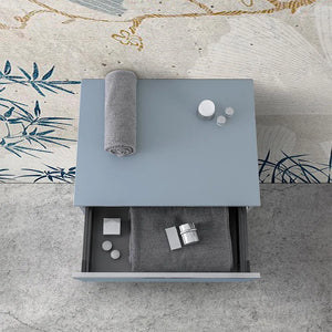 Cassettone sospeso bagno 60 cm blu pastello opaco  Iside