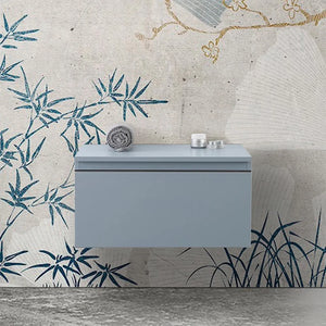 Cassettone sospeso bagno 60 cm blu pastello opaco  Iside