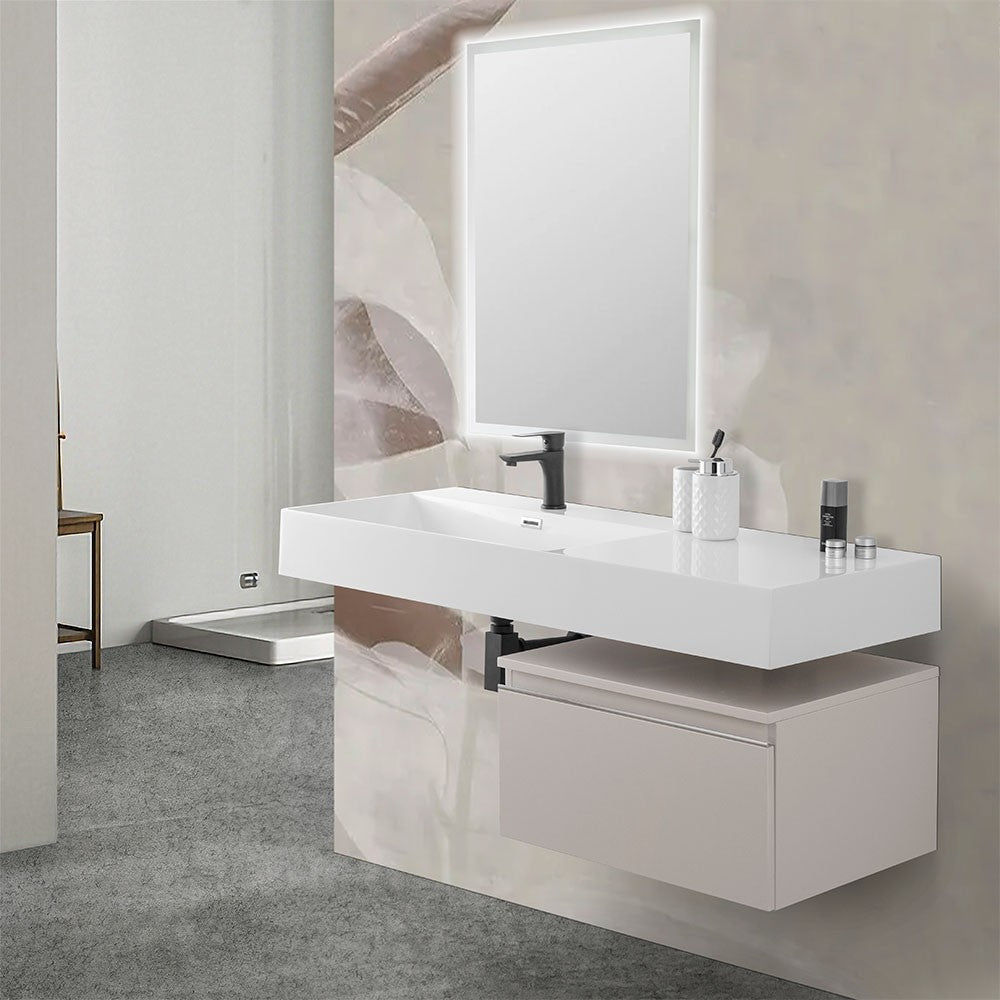 Cassettone sospeso bagno 60 cm grigio perla opaco  Iside
