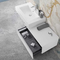 Cassettone sospeso bagno 80 cm bianco lucido Iside 
