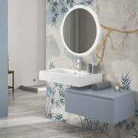 Cassettone sospeso bagno 80 cm blu pastello opaco  Iside