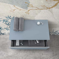 Cassettone sospeso bagno 80 cm blu pastello opaco  Iside