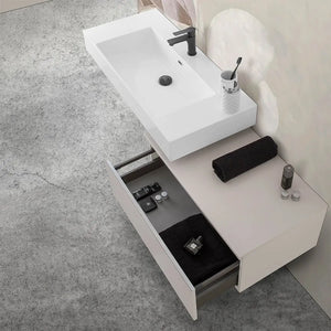 Cassettone sospeso bagno 80 cm grigio perla opaco  Iside