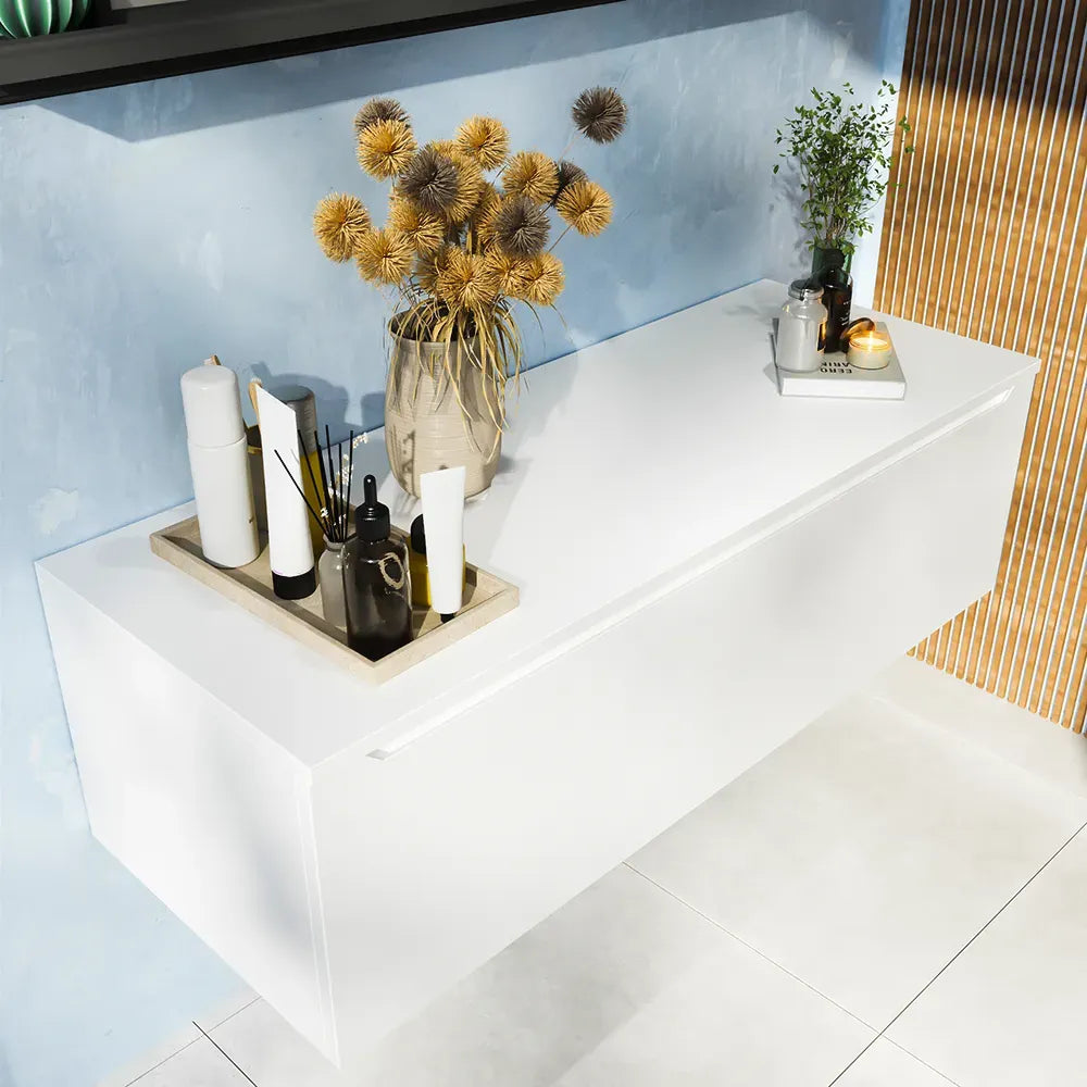 Cassettone scorrevole 120cm bianco opaco chiusura soft-close | Bako