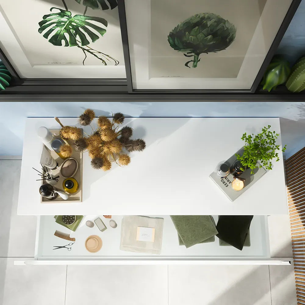 Cassettone scorrevole 90cm bianco opaco chiusura soft-close | Bako