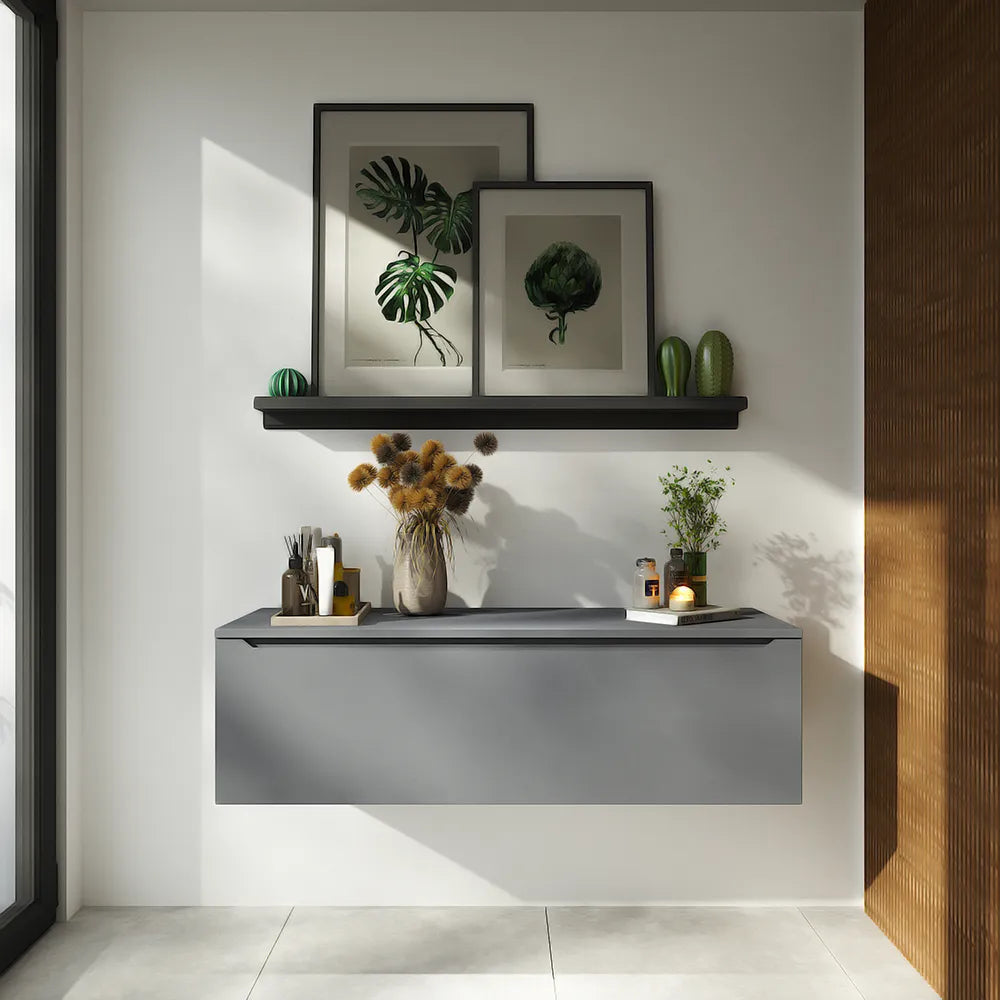 Cassettone scorrevole 90cm grigio opaco chiusura soft-close | Bako