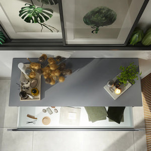 Cassettone scorrevole 90cm grigio opaco chiusura soft-close | Bako