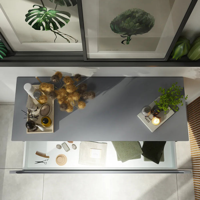 Cassettone scorrevole 90cm grigio opaco chiusura soft-close | Bako