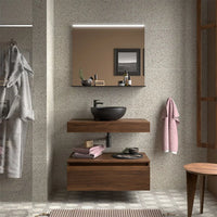Cassettone sospeso per bagno 60 cm in legno MDF noce maya Sumo