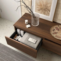 Cassettone sospeso per bagno 60 cm in legno MDF noce maya Sumo