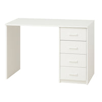 Cassiopea - Scrivania con 4 Cassetti 110x56x73 cm per PC da Ufficio in Legno Bianca