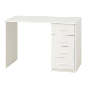 Cassiopea - Scrivania con 4 Cassetti 110x56x73 cm per PC da Ufficio in Legno Bianca