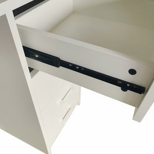 Cassiopea - Scrivania con 4 Cassetti 110x56x73 cm per PC da Ufficio in Legno Bianca