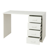 Cassiopea - Scrivania con 4 Cassetti 110x56x73 cm per PC da Ufficio in Legno Bianca
