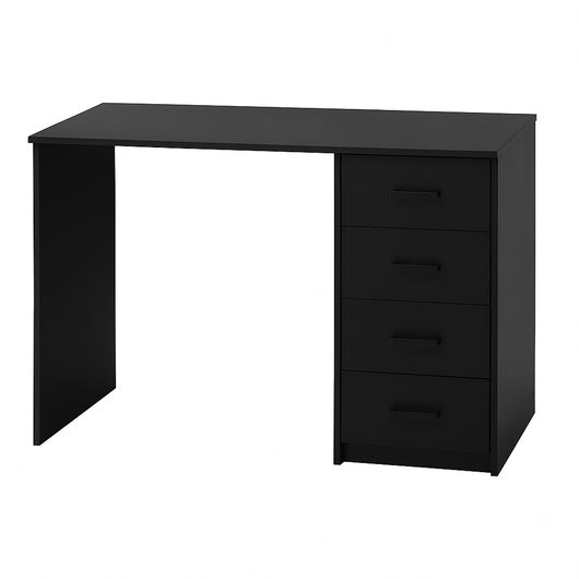 Cassiopea - Scrivania con 4 Cassetti 110x56x73 cm per PC da Ufficio in Legno Nero