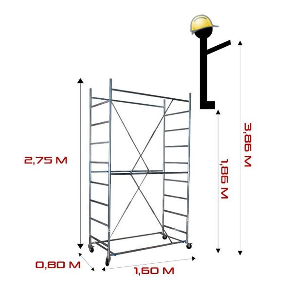 Trabattello maxi tris h. 3.86 Mt. Lavoro