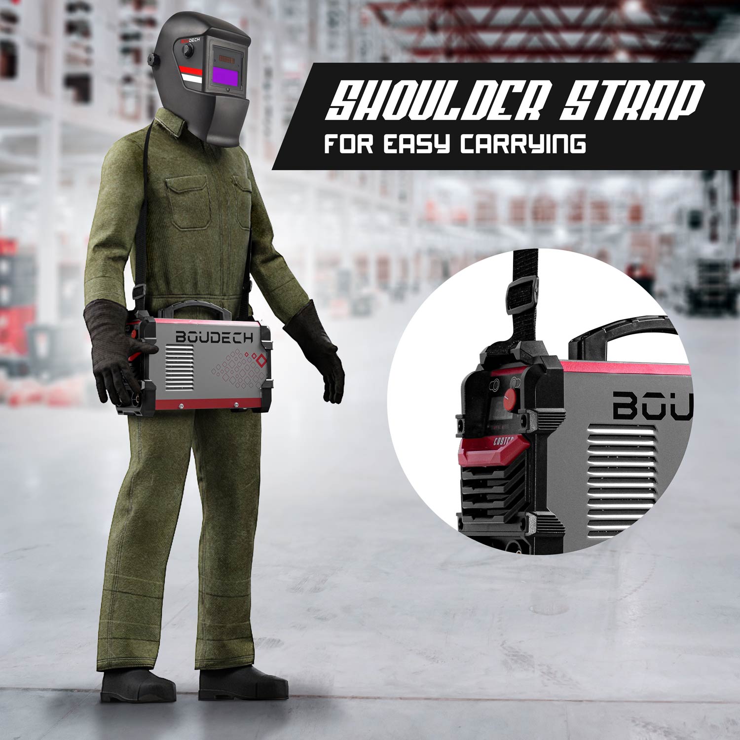 CASTER-MMA Saldatrice ad inverter 200Amp con tecnologia IGBT. Leggera, sicura ed affidabile, dotata di controllo a circuito chiuso. Fornita con pinza di massa, porta elettrodo e maschera per saldatura. Certificata CE