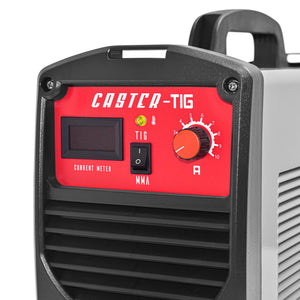 CASTER-TIG Saldatrice ad arco inverter 200 Amp. Doppia funzione TIG/MMA innesco alta frequenza sistema di protezione VDR Fornita con torcia TIG porta elettrodo morsetto di terra cavo da 3m e spazzole. Certificata CE RoHS