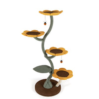 Torre multifunzionale per gatti di girasole con 4 piattaforme a forma di fiore, Torre mobili arrampicata per gatti-Alberi Tiragraffi
