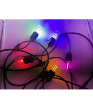 Catena 10pz Lampade E27 Led Colorate Blu Rossa Gialla Verde Viola Per Catenaria         