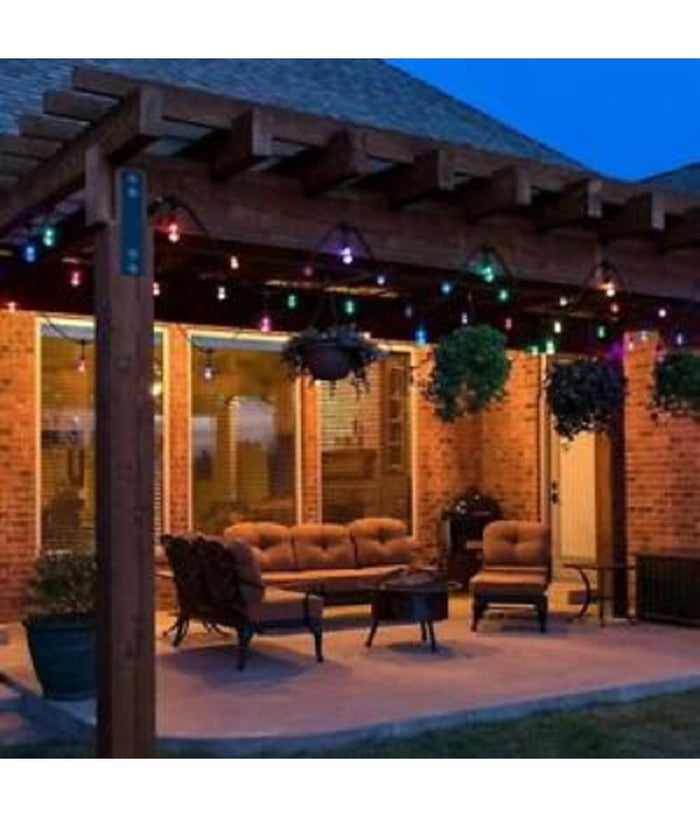 Catena 10pz Lampade E27 Led Colorate Blu Rossa Gialla Verde Viola Per Catenaria         