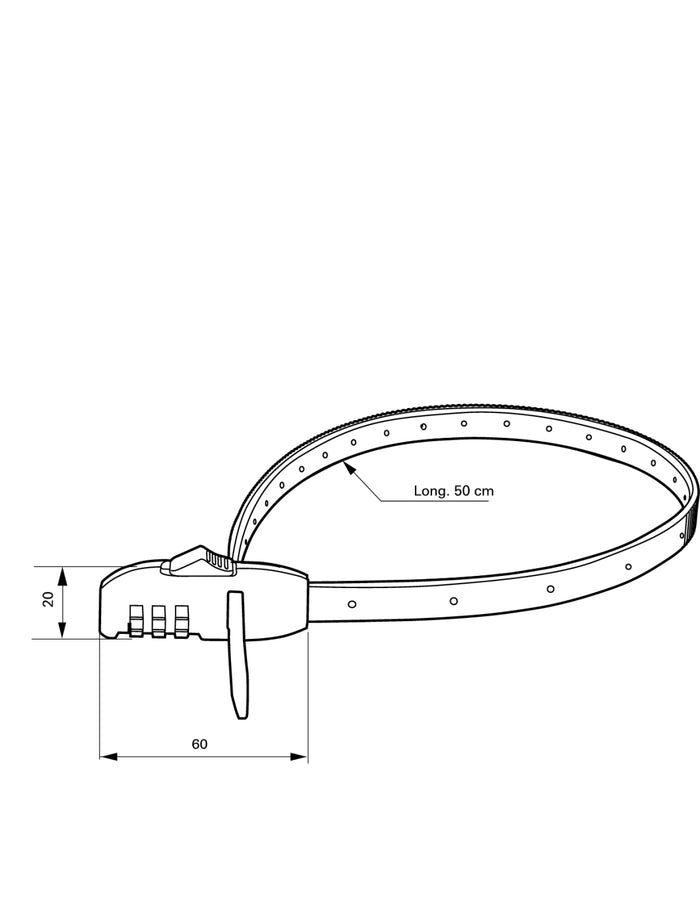 Lucchetto cavo catena con combinazione universale scooter, monopattino, bici, casco, 56 cm - THIRARD