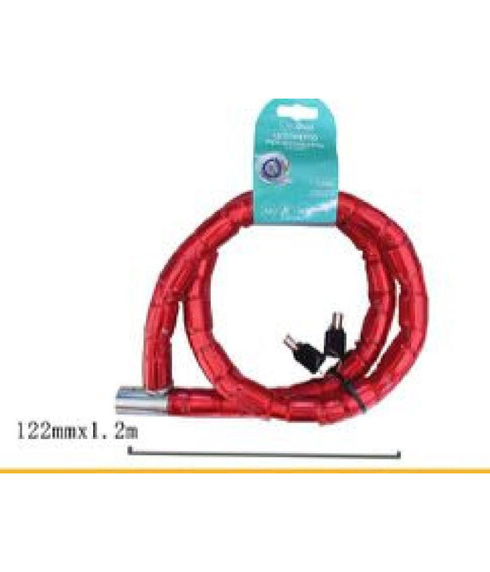 Catena Antifurto Lucchetto Bici Bicicletta Scooter Moto 120 Cm 2 Chiavi Cx-9563         