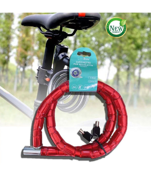 Catena Antifurto Lucchetto Bici Bicicletta Scooter Moto 120 Cm 2 Chiavi Cx-9563         