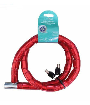 Catena Antifurto Lucchetto Bici Bicicletta Scooter Moto 120 Cm 2 Chiavi Cx-9563         
