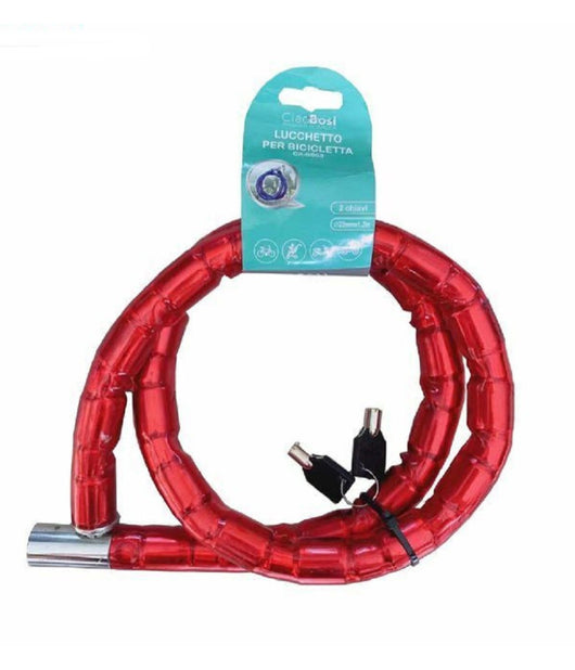 Catena Antifurto Lucchetto Bici Bicicletta Scooter Moto 120 Cm 2 Chiavi Cx-9563         