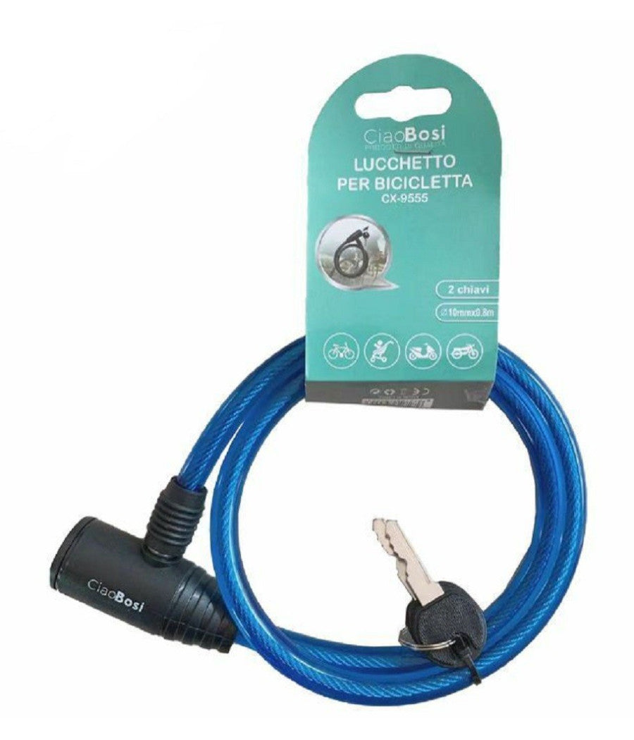 Catena Antifurto Lucchetto Bici Bicicletta Scooter Moto 80cm 2 Chiavi Cx-9555         