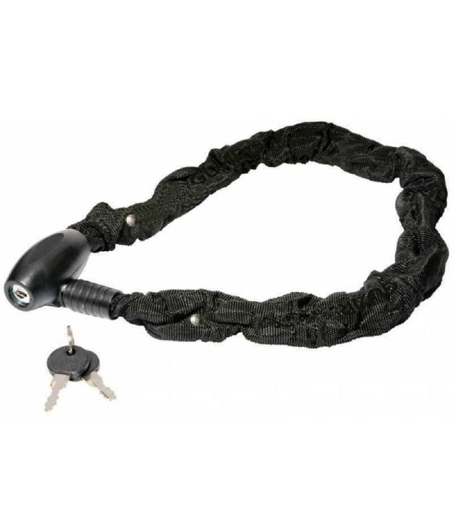 Catena Antifurto Lucchetto Bici Bicicletta Scooter Rivestita Tessuto 90 Cm         