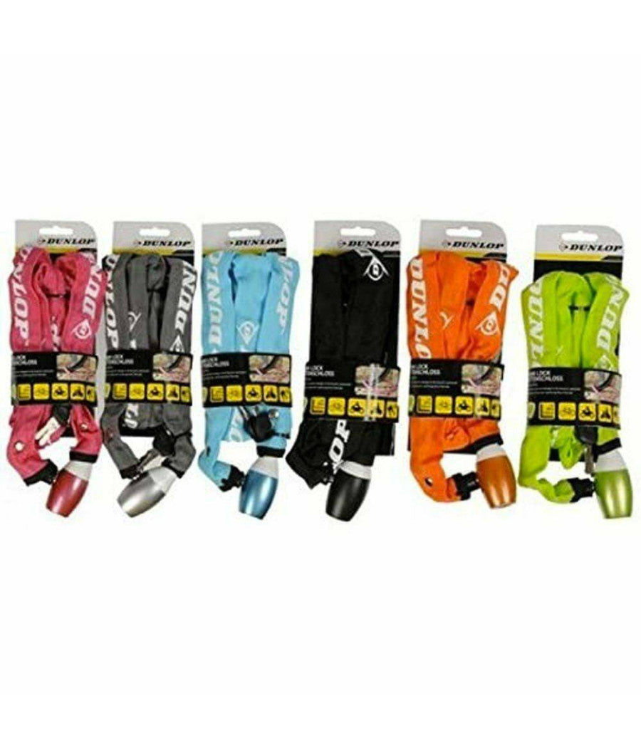 Catena Antifurto Moto Bicicletta Con Lucchetto Chiavi Acciaio 120cm Vari Colori         