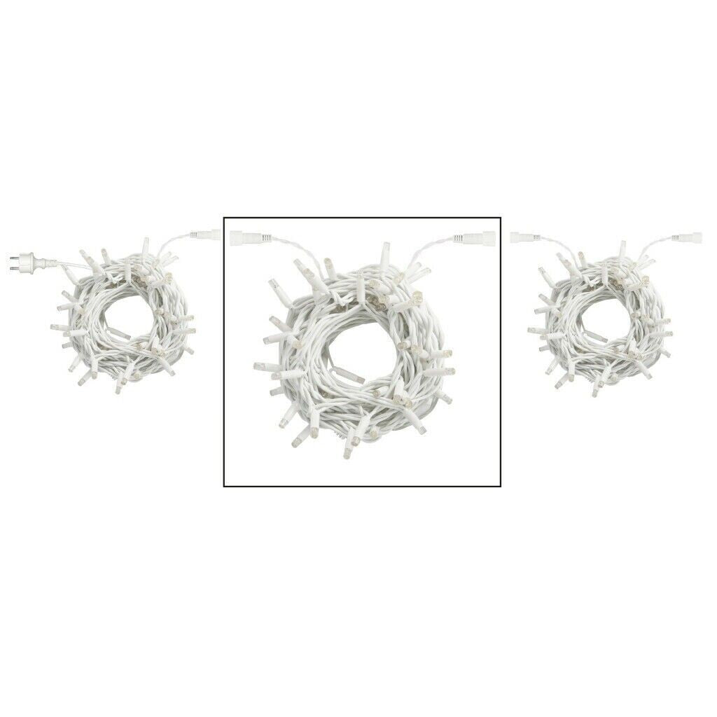 Catena bianca luminosa bianca calda 10 metri 100 led con 10 FLASH BLU luci di Natale da esterno ip44 - ZENCOCCO