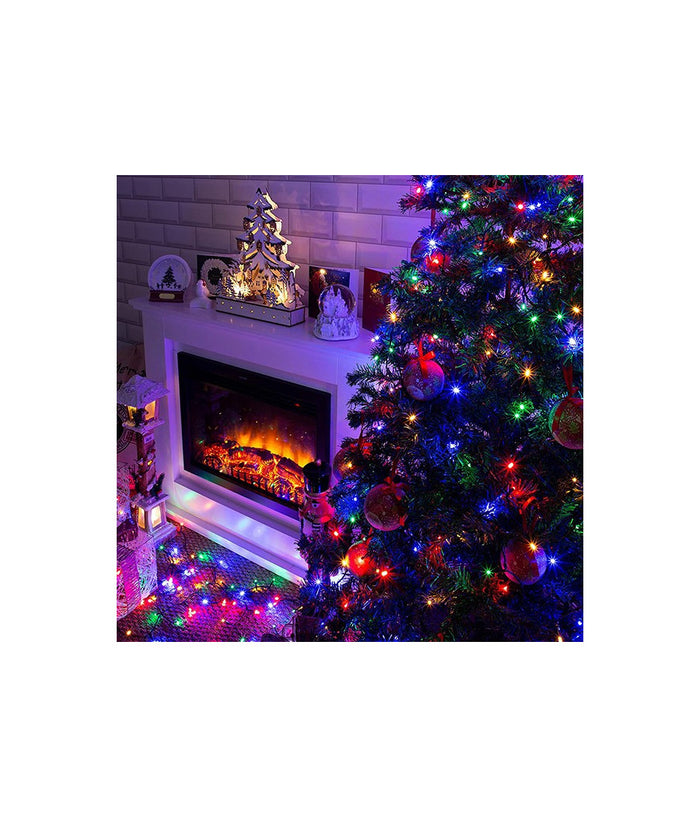 Catena Di Luci Per Albero Di Natale Smart App Tuya Da 180 Led 18 Metri Wifi Rgb         