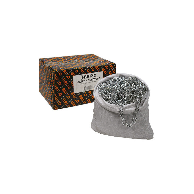 Catena genovese zincata 100 m Ø 3,1 mm in confezione per uso leggero – Brixo