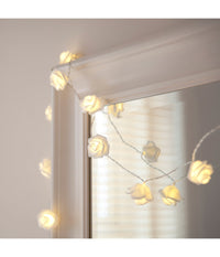 Catena Luci Luminosa Con 10 Led A Forma Di Rosa Bianca Alimentazione A Batteria         