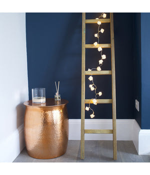 Catena Luci Luminosa Con 10 Led A Forma Di Rosa Bianca Alimentazione A Batteria         